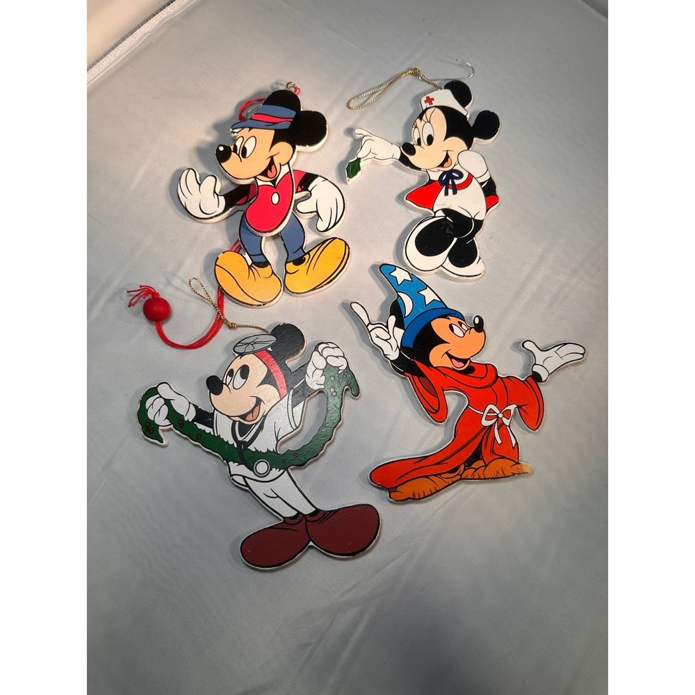 Vintage Disney Ornaments Mickey Minnie Set of 4 1988
